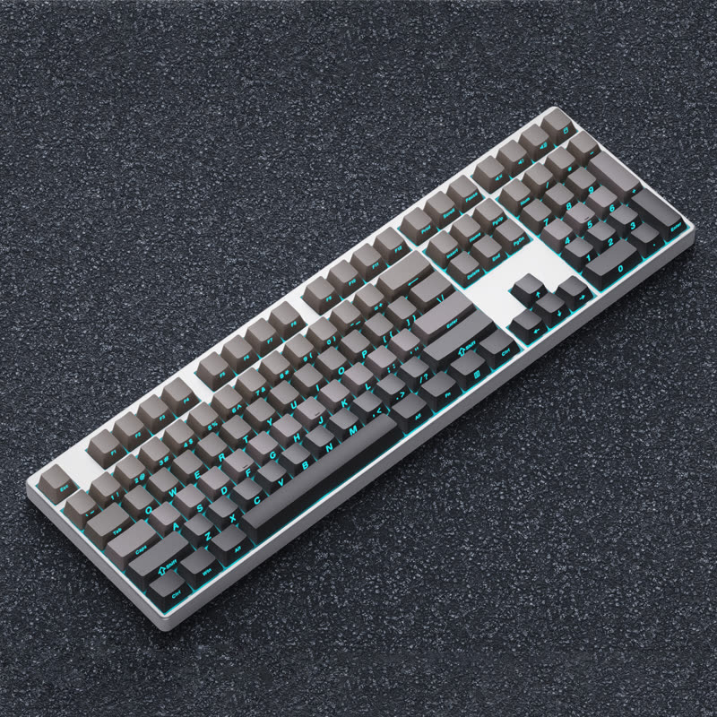 OEM-profile double-shot custom keycap set with gradient side-printed legends by OSHID